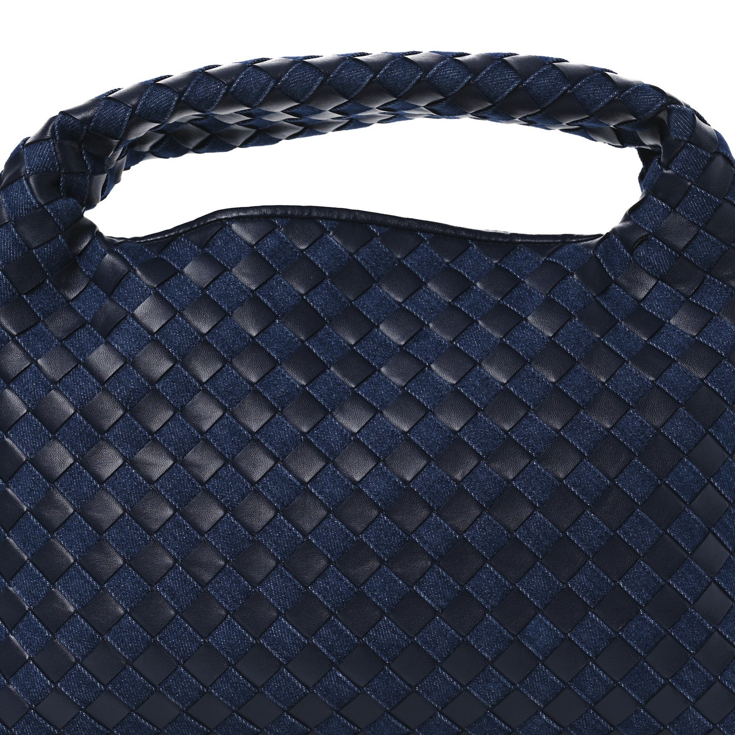Bottega Veneta Denim Calfskin Intrecciato Small Hop Abyss Indigo 7 of 9