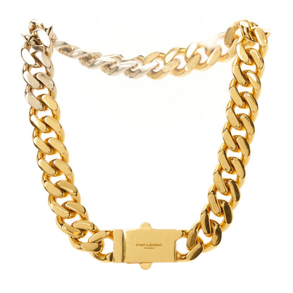Saint Laurent Metal Curb Chain Necklace Gold 3 of 5