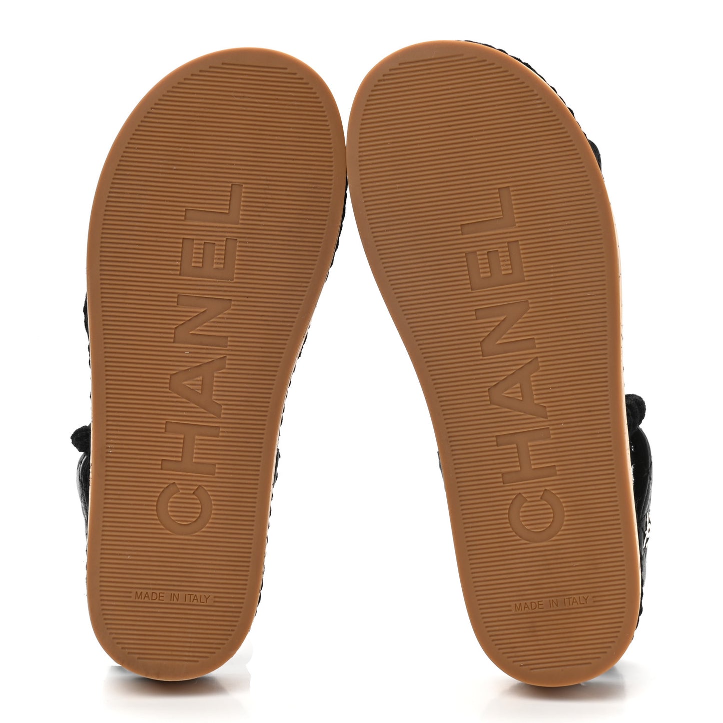 Cord Lambskin Quilted Logo Sandals 36 Black