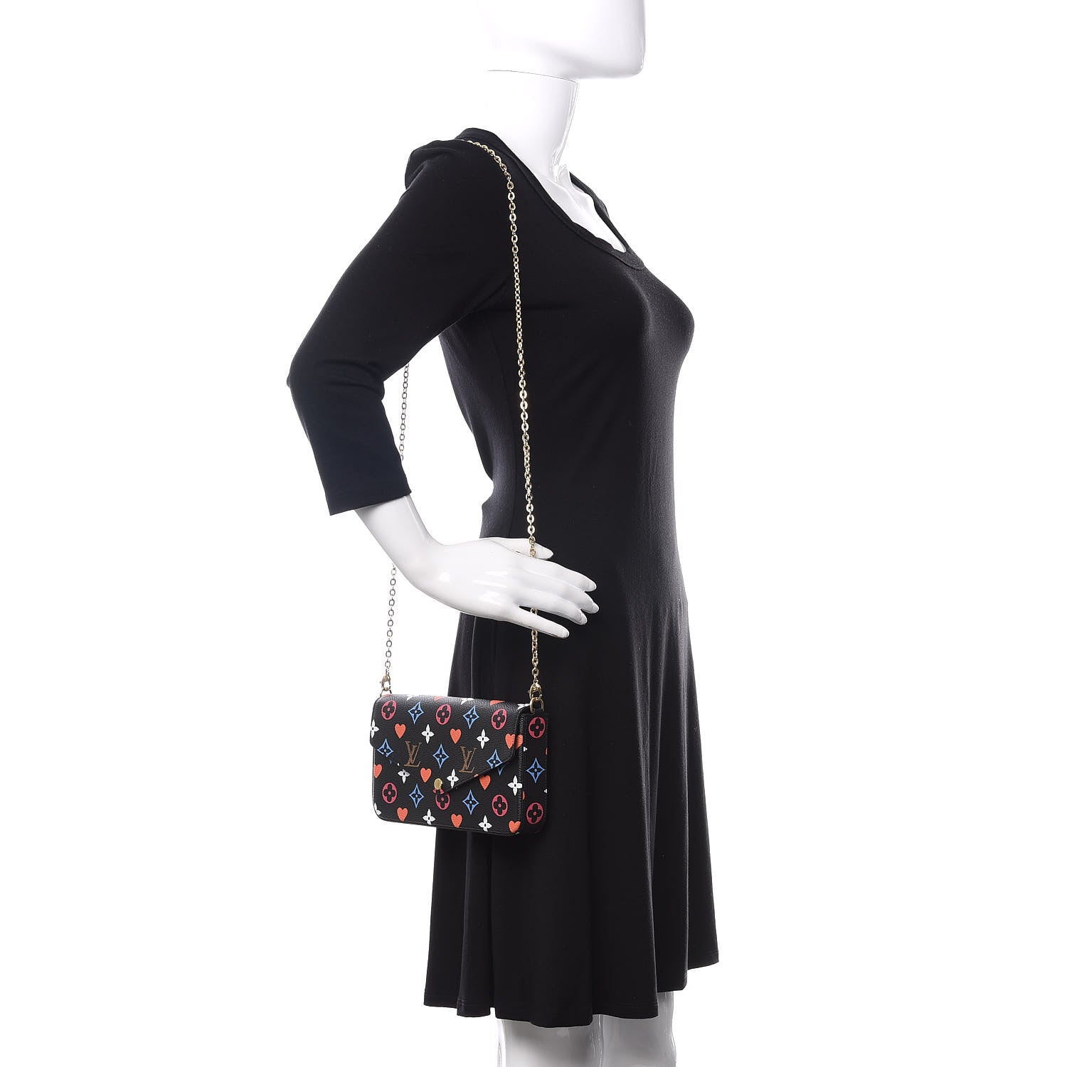 Louis Vuitton Game On Felicie Chain Wallet Black 2 of 10