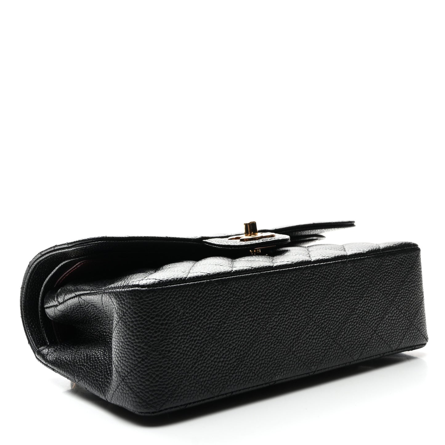 Caviar Quilted Small Double Flap Black