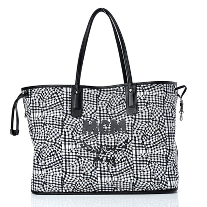 MCM Visetos Large Liz Reversible Shopper Tote Black 3 of 18