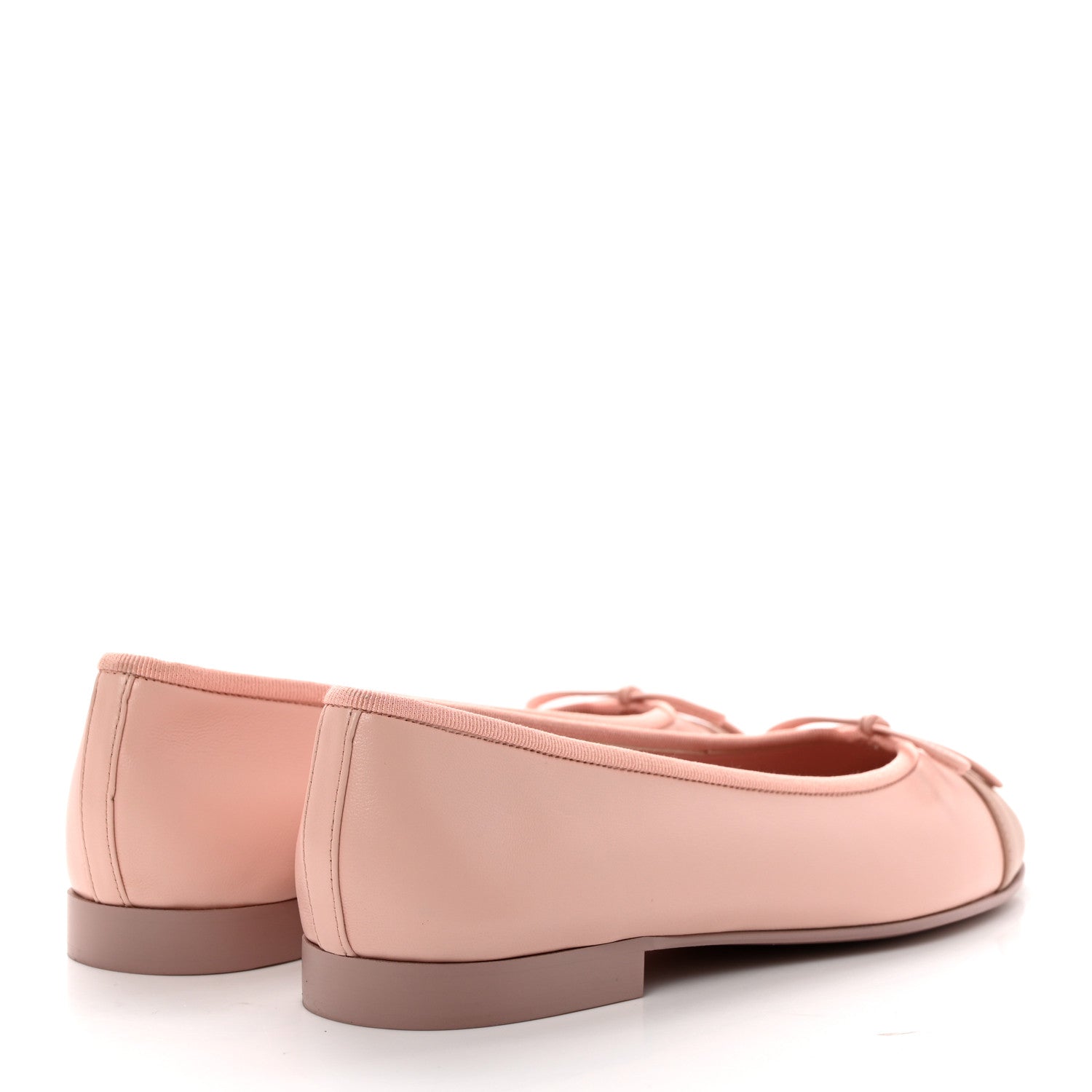 Chanel Lambskin Cap Toe CC Ballerina Flats 37 Light Pink Dark Pink 4 of 10