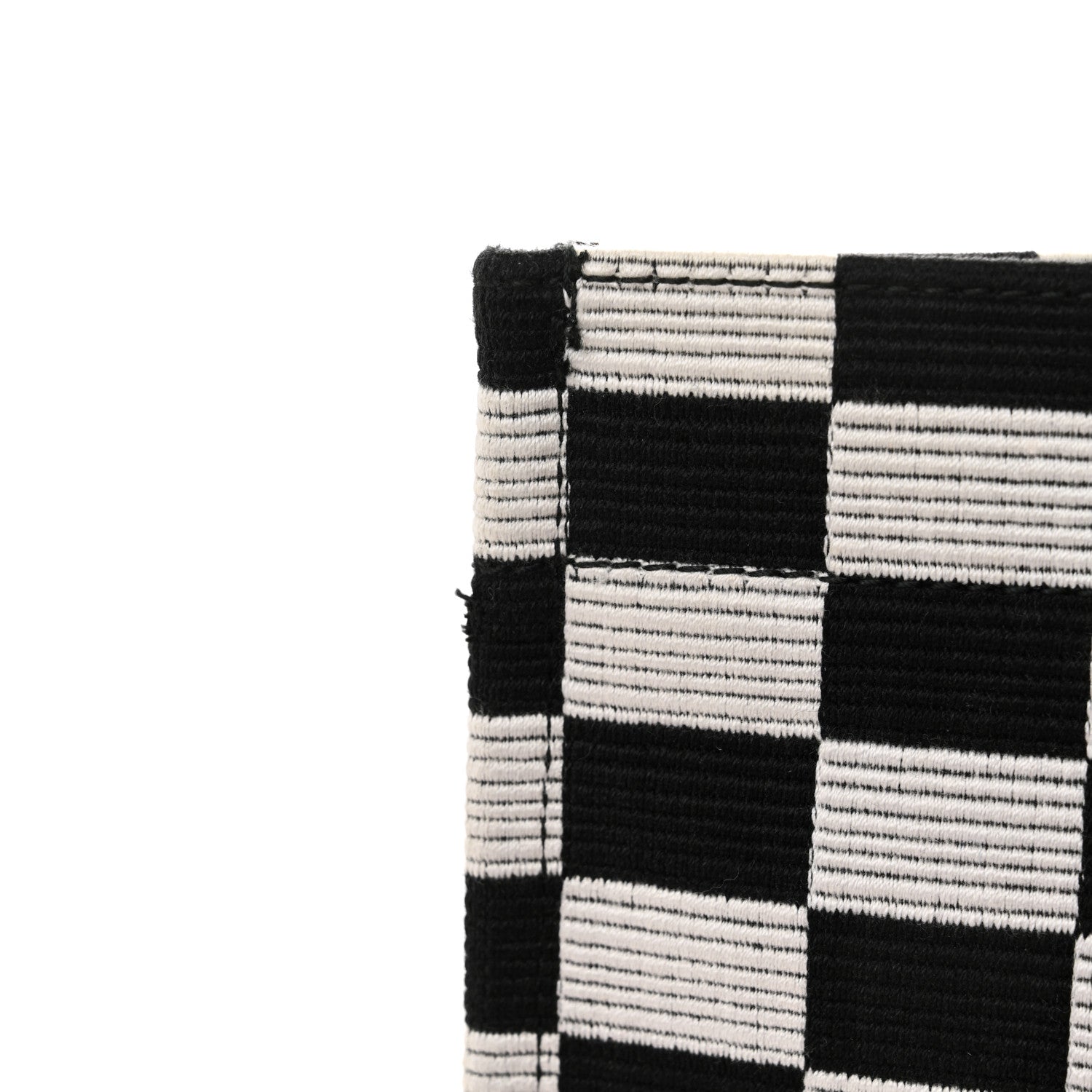 Christian Dior Canvas Embroidered Checkered Book Tote Black White 11 of 13