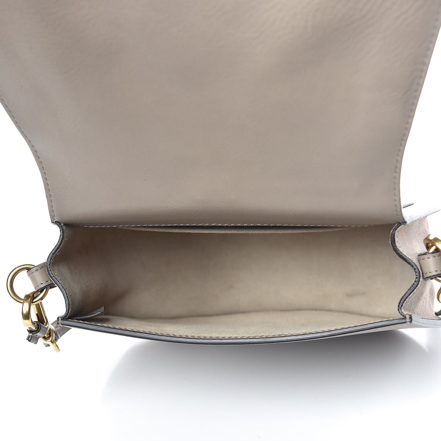 Calfskin Suede Medium Nile Bracelet Bag Motty Grey