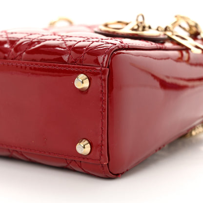 Christian Dior Patent Cannage Mini Lady Dior Red 10 of 10