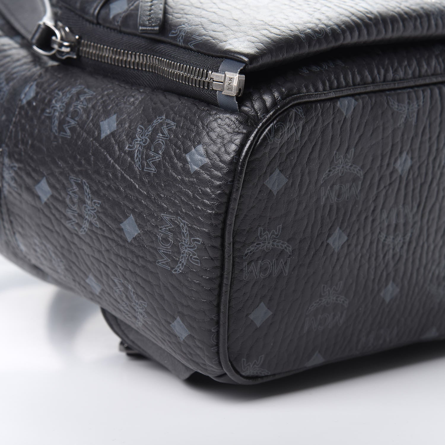 MCM Visetos Studded Small Dual Stark Backpack Black 8 of 19