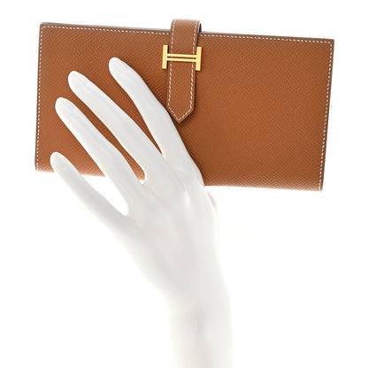 Hermes Epsom Bearn Gusset Wallet Gold 2 of 8