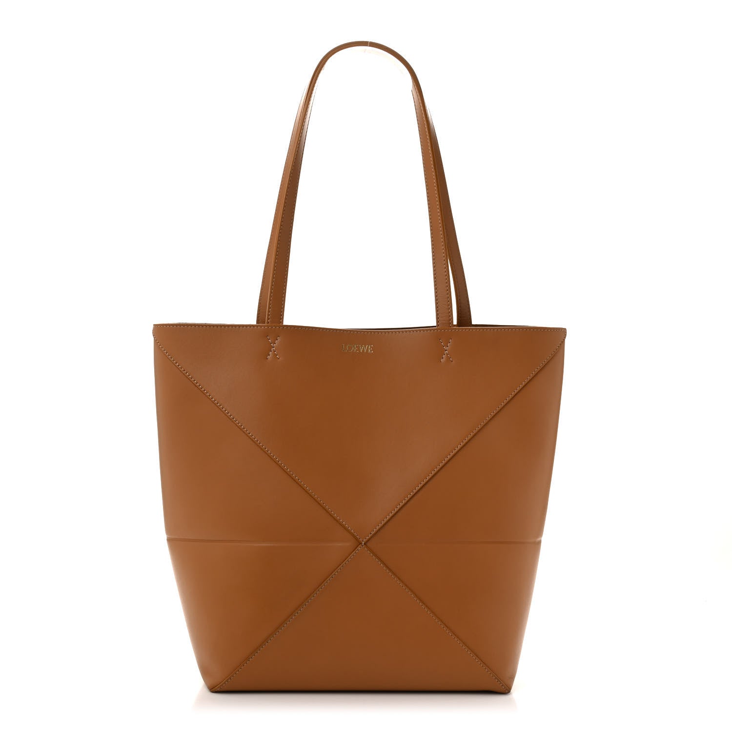Loewe Shiny Calfskin Medium Puzzle Fold Tote Warm Desert 1 of 14