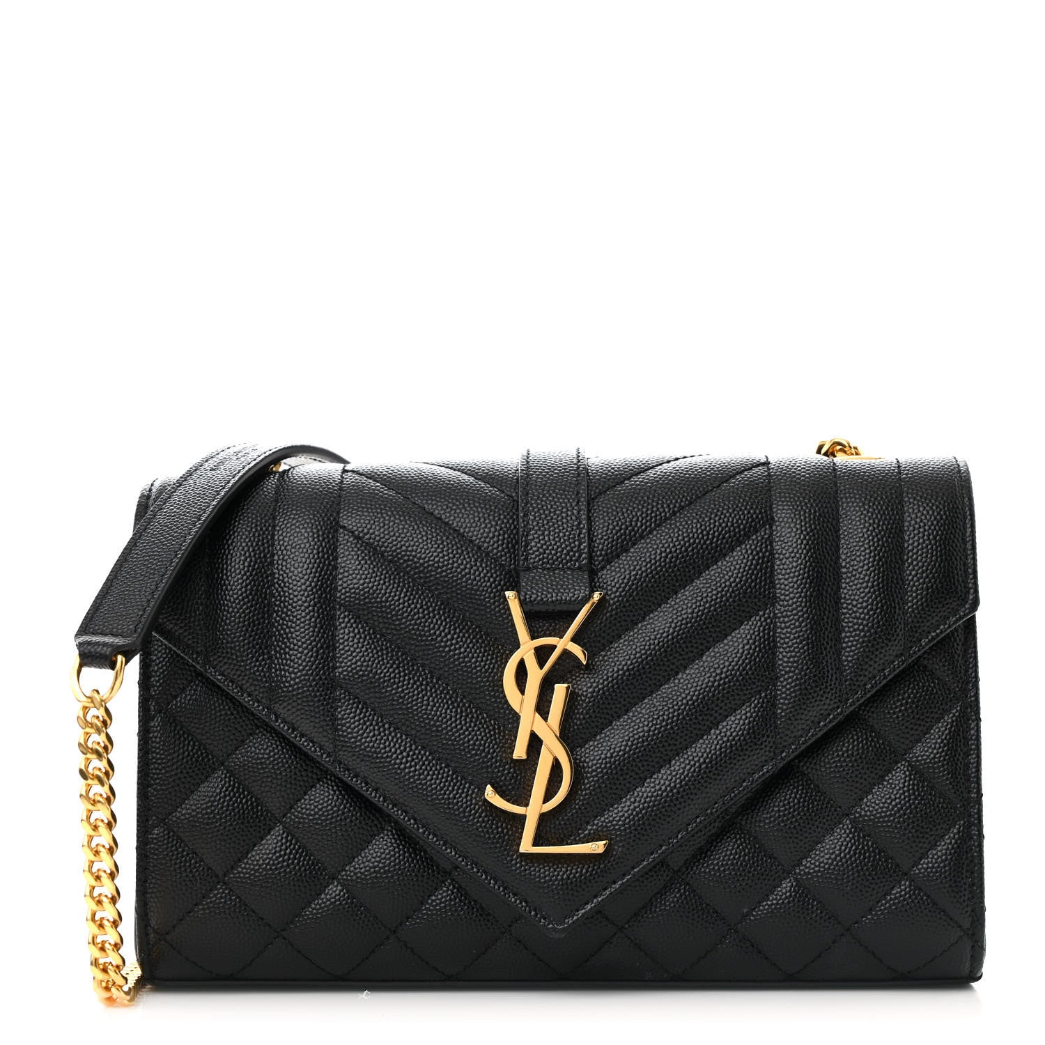 Saint Laurent Grain De Poudre Textured Mixed Matelasse Triquilt Small Monogram Satchel Black 1 of 13
