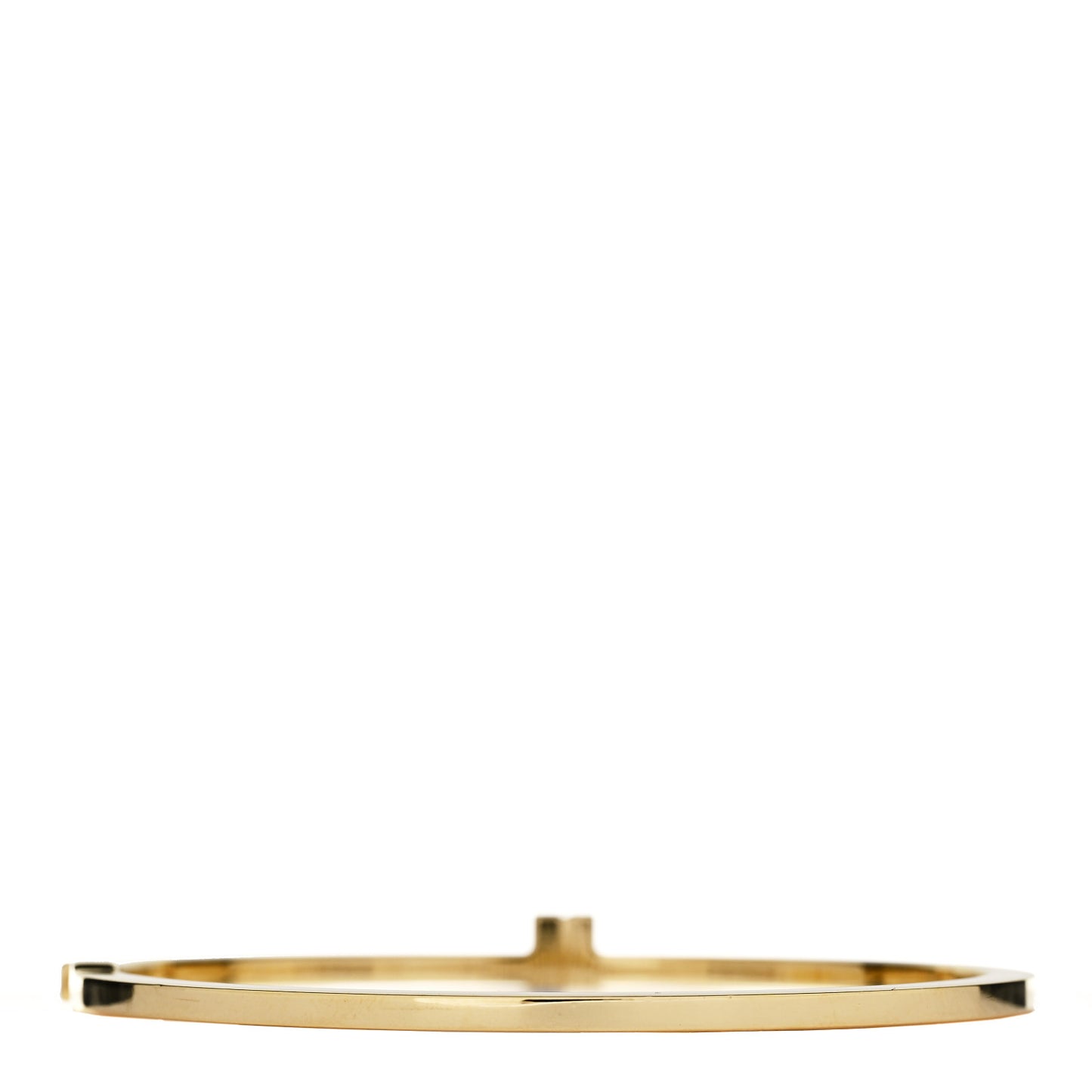 18K Yellow Gold Diamond T Hinged Wire Bangle Bracelet