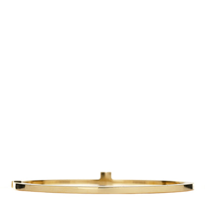 Tiffany 18K Yellow Gold Diamond T Hinged Wire Bangle Bracelet 3 of 8