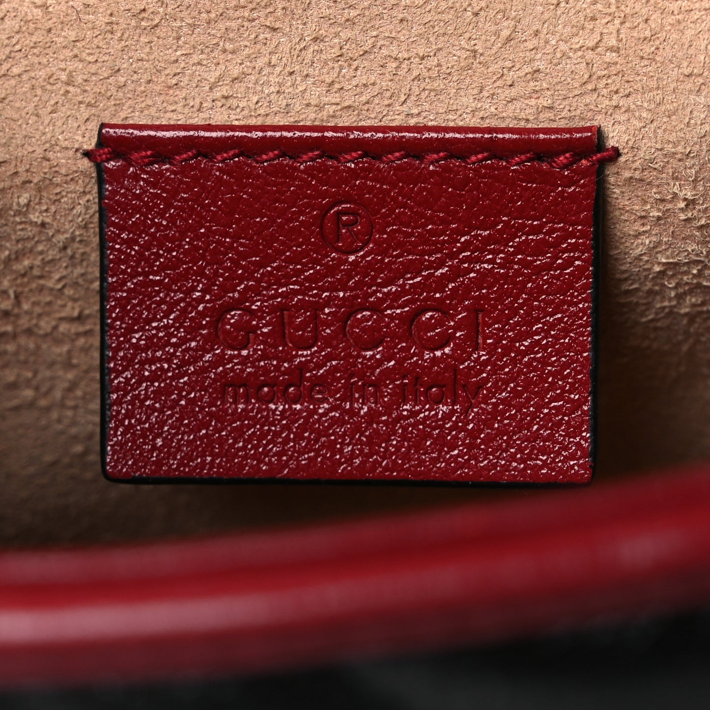 Vintage Effect Calfskin Matelasse Diagonal Mini Torchon GG Marmont Top Handle Shoulder Bag Black Romantic Cherry