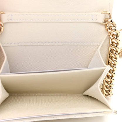 Chanel Caviar Quilted Boy Card Holder On Chain White 6 of 14