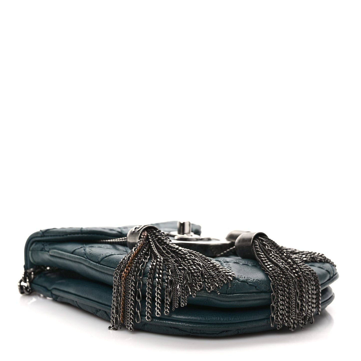 Calfskin Small Coco Sporran Tassel Flap Dark Green