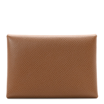 Hermes Epsom Calvi Duo Card Case Gold 1 of 8