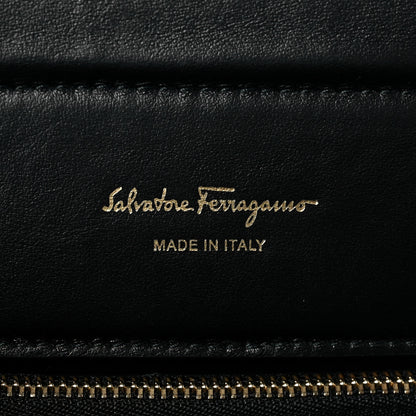 Salvatore Ferragamo Canvas Calfskin Gancini Shoulder Bag Black 5 of 6