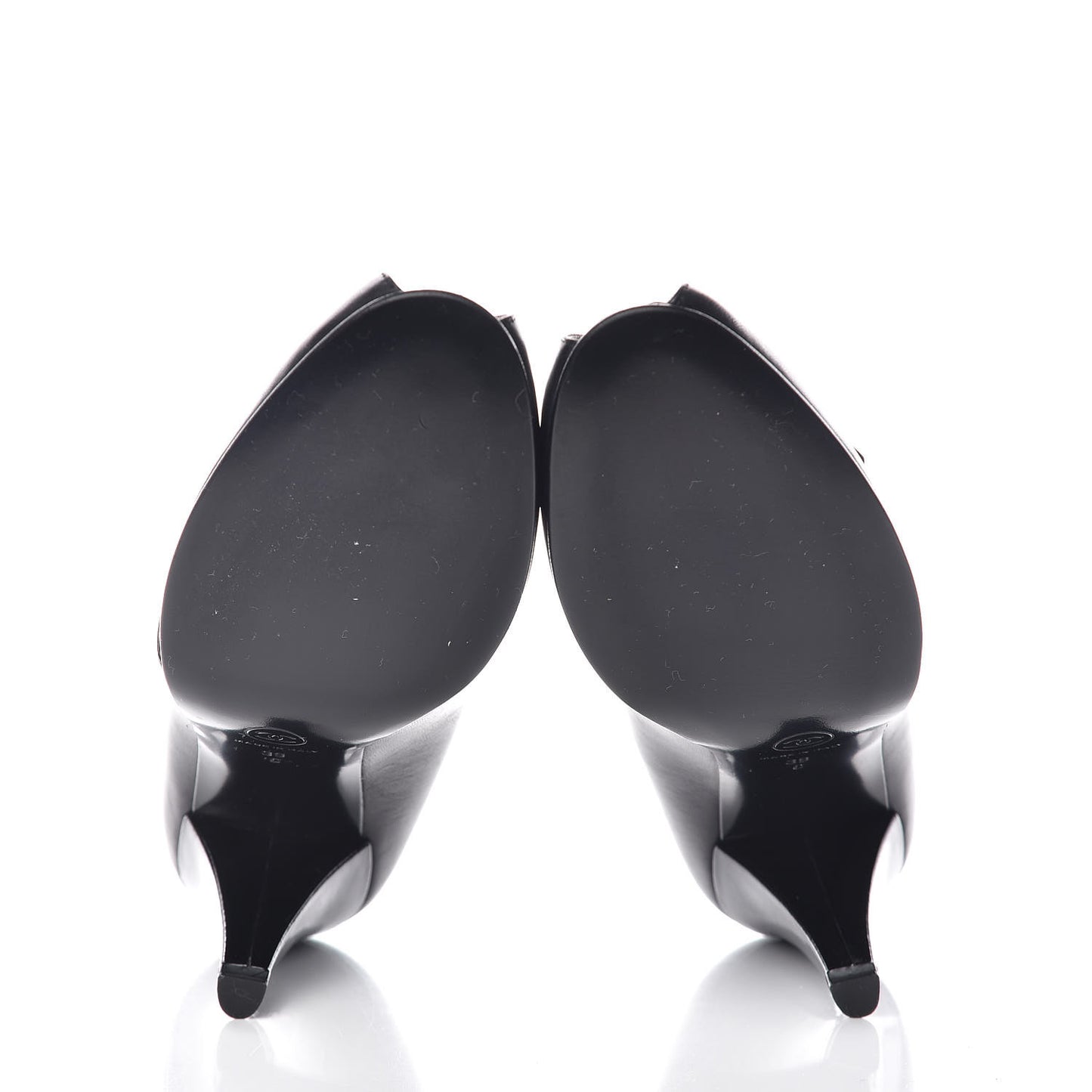Lambskin CC Peep Toe Pumps 39 Black