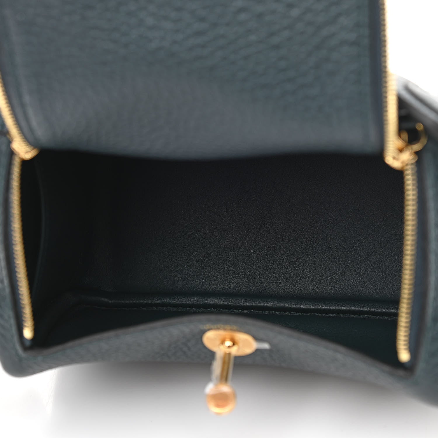 Hermes Taurillon Clemence Mini Lindy 20 Vert Cypress 5 of 11