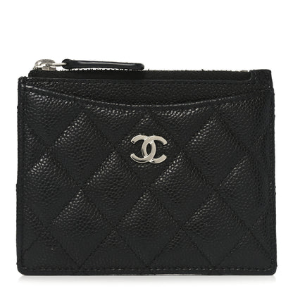 Chanel Caviar Quilted CC Zip Card Holder Black 1 of 7