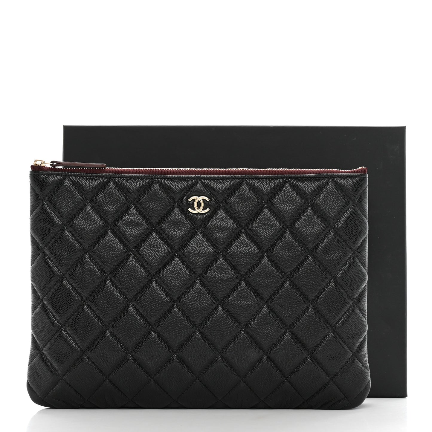 Caviar Quilted Medium Cosmetic Case Black