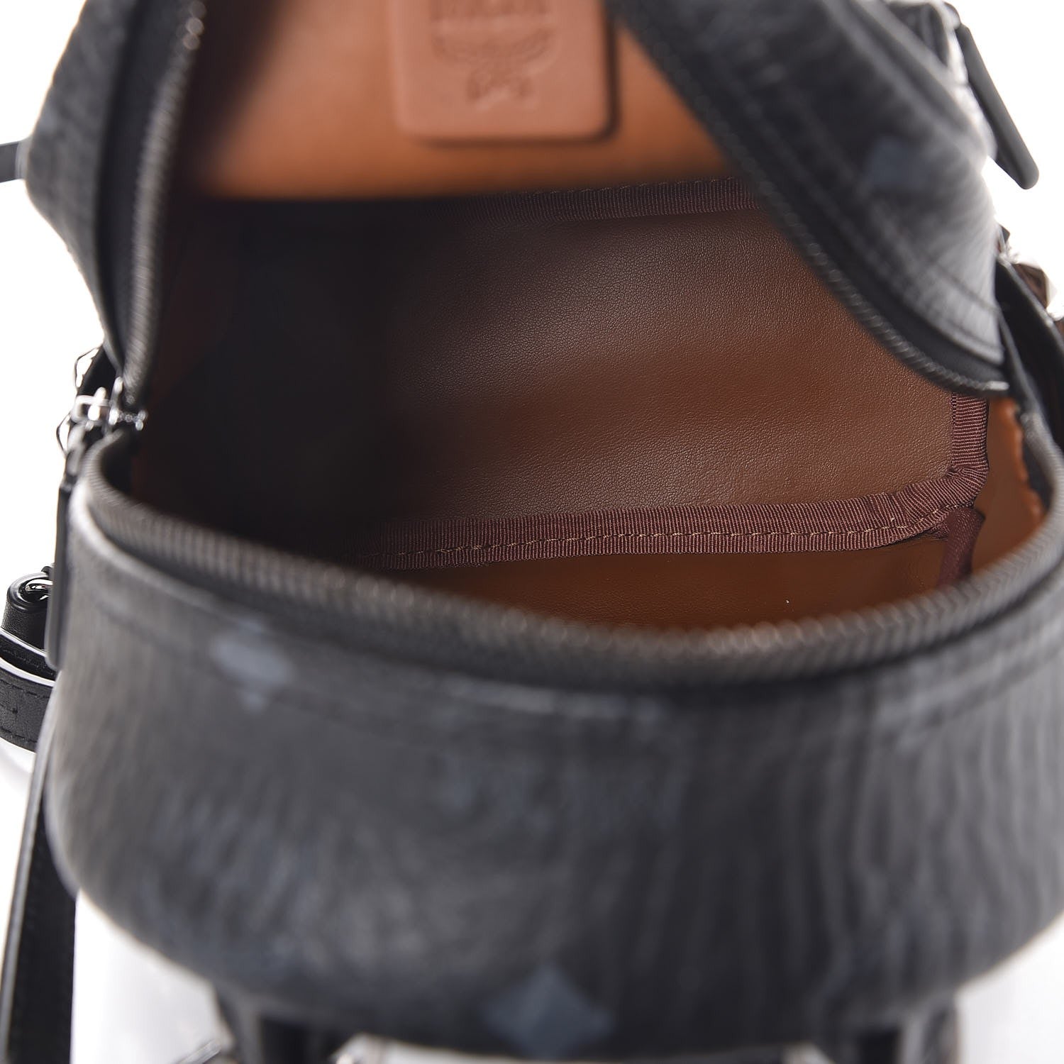 MCM Visetos Studded X-Mini Bebe Boo Backpack Black 5 of 8