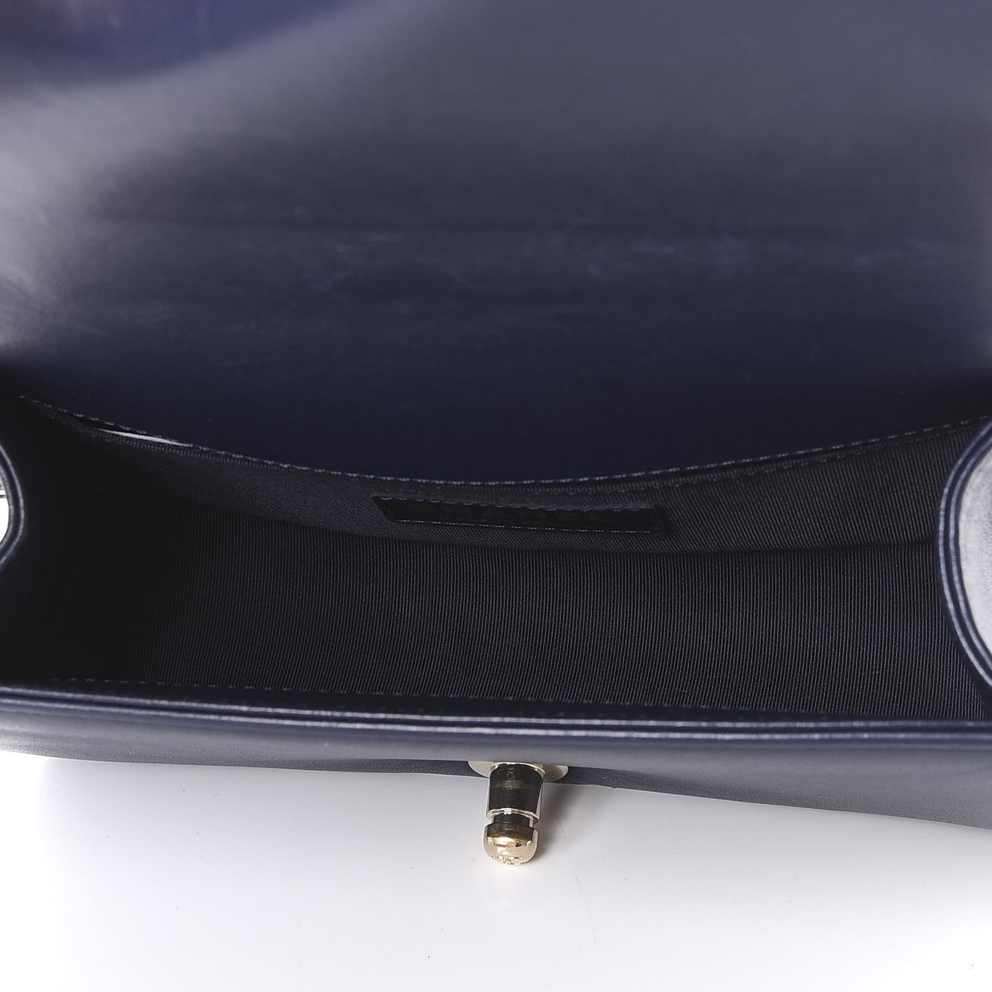 Lambskin Quilted Small Boy Flap Navy