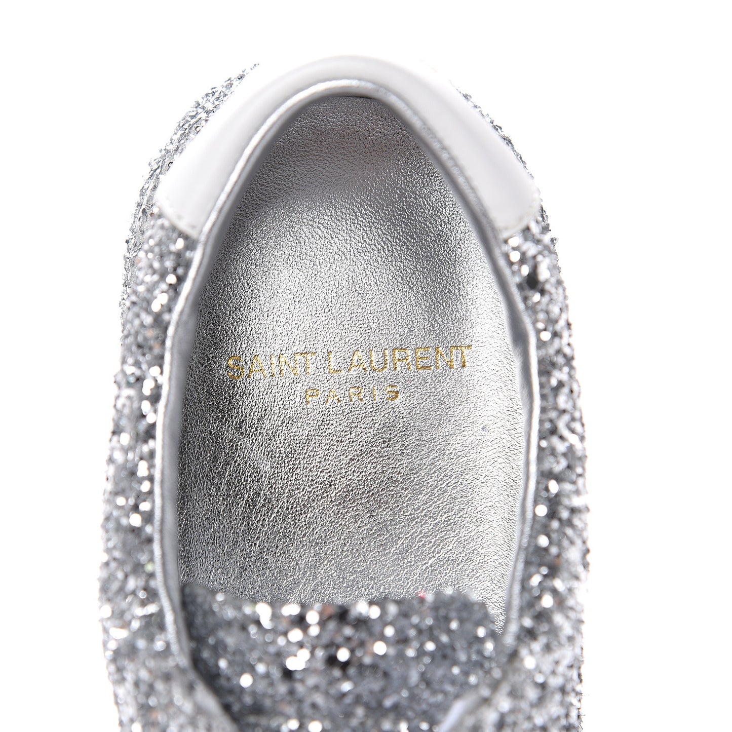 Calfskin Crystal Glitter Andy Sneakers 37.5 Silver