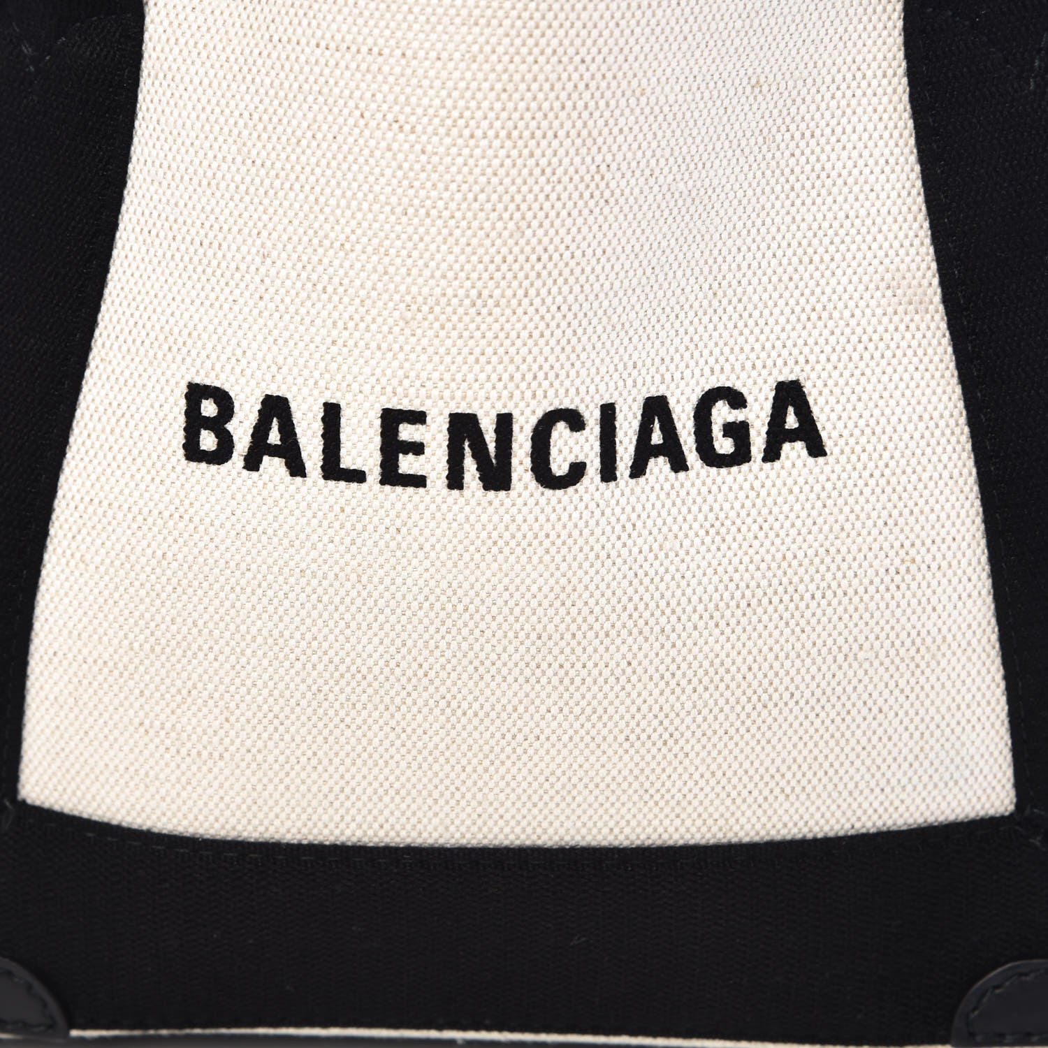 Balenciaga Cotton Canvas Calfskin Navy Cabas XS Natural Black 9 of 11