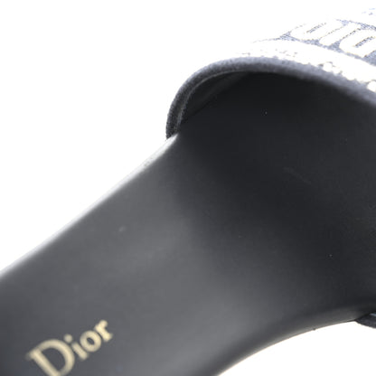 Christian Dior Canvas Embroidered Dway Mules Slide Sandals 39 Deep Blue 10 of 11