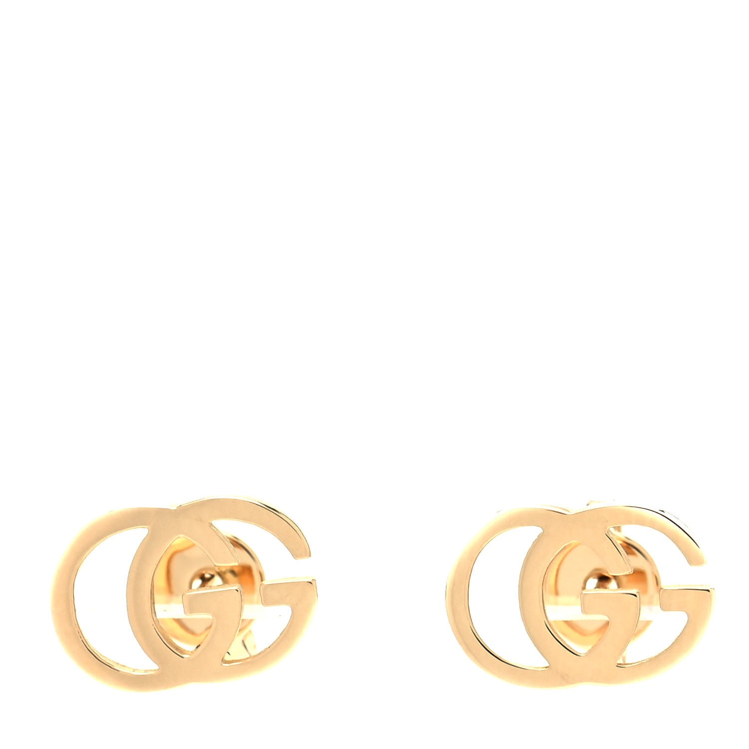 Gucci 18K Yellow Gold GG Tissue Stud Earrings 1 of 6