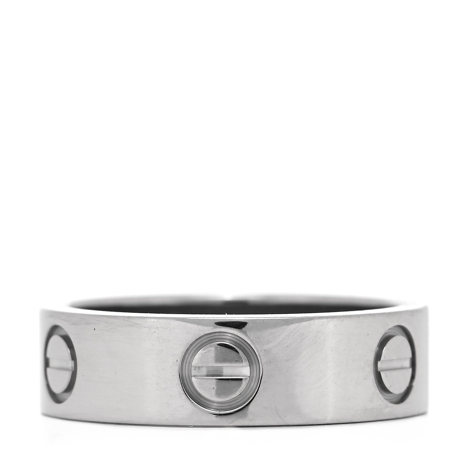 Cartier 18K White Gold 5.5mm LOVE Ring 53 6.5 5 of 8