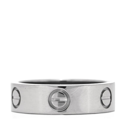 Cartier 18K White Gold 5.5mm LOVE Ring 53 6.5 5 of 8