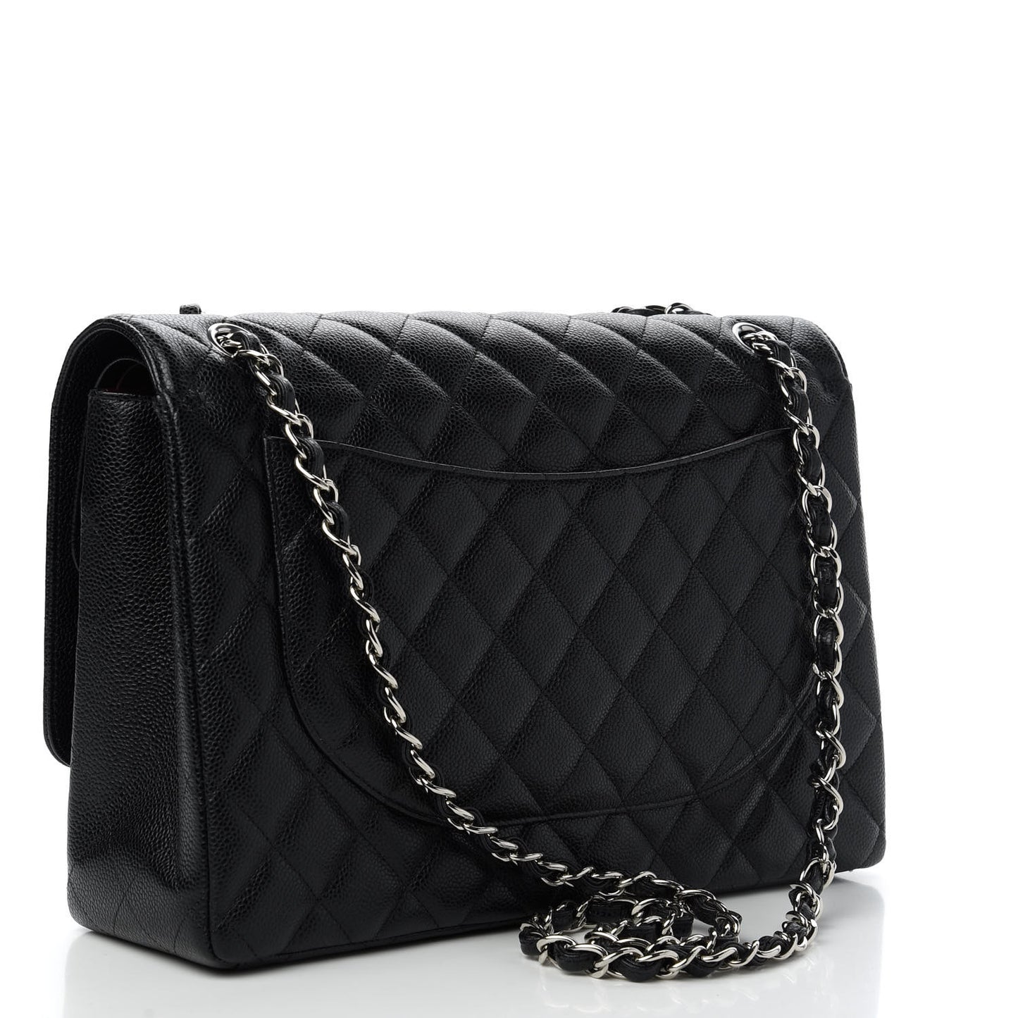 Caviar Quilted Maxi Double Flap Black