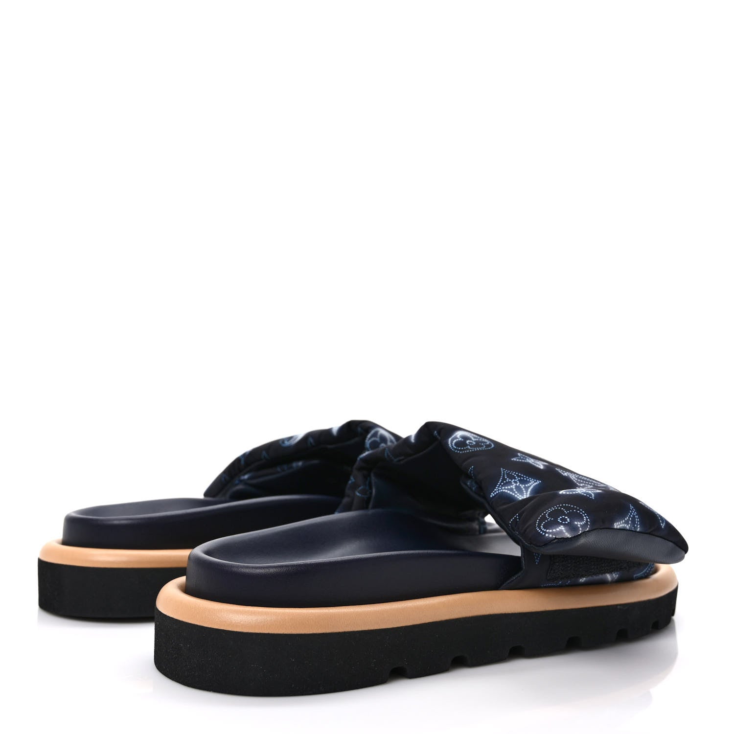 Louis Vuitton Nylon Monogram Womens Pool Pillow Comfort Mules 40 Navy Blue 4 of 7