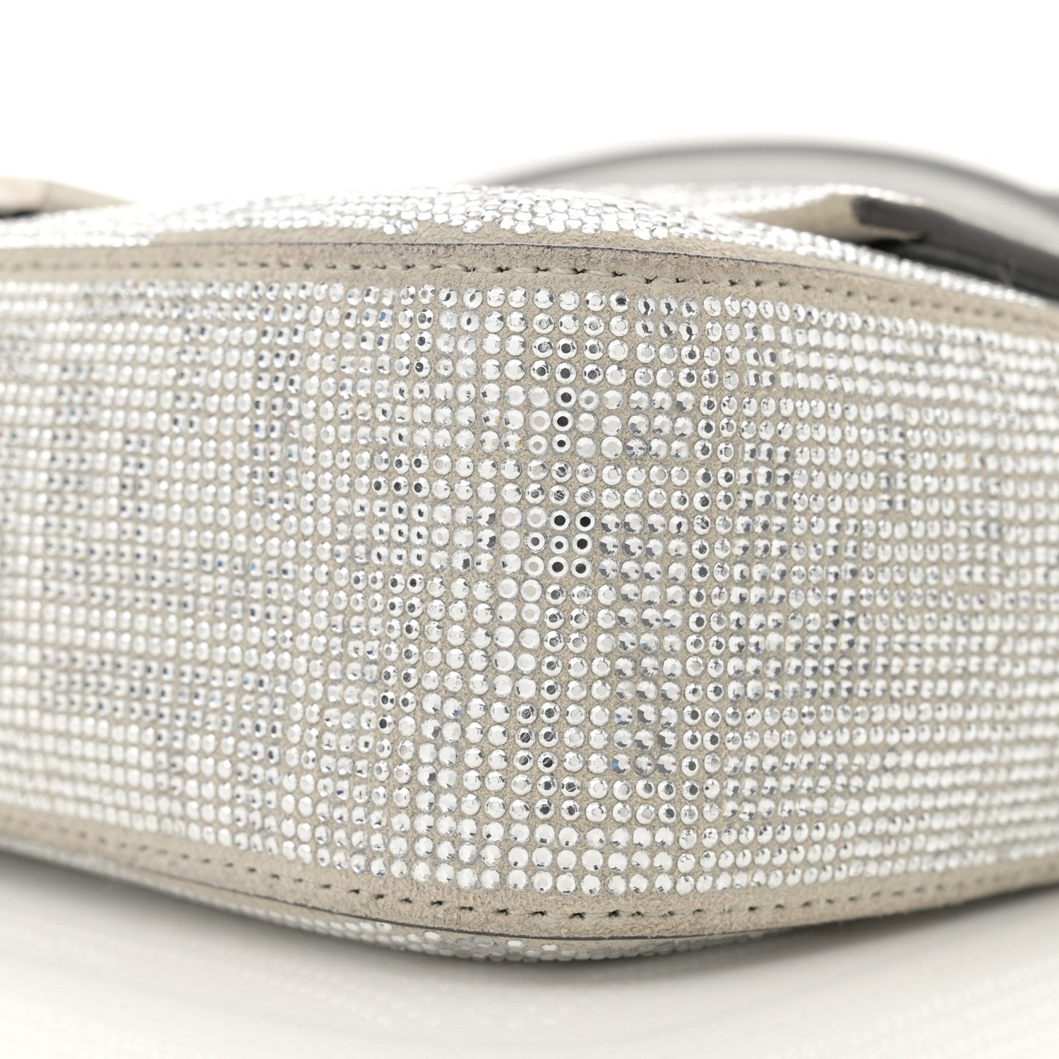 Fendi Crystal Vitello Laminato FF Medium Baguette Crystal Argento 10 of 12