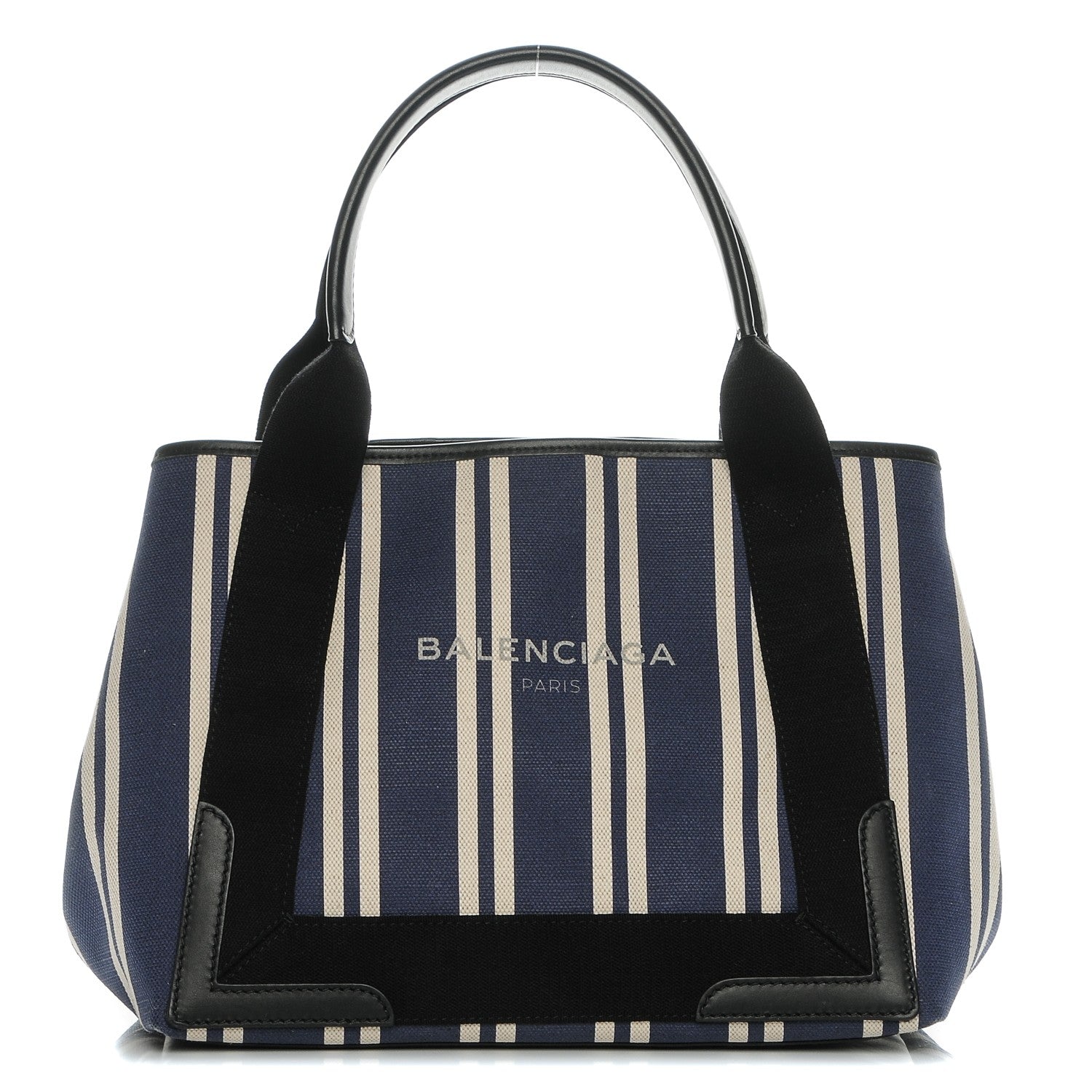 Balenciaga Canvas Striped S Navy Cabas Navy 1 of 7