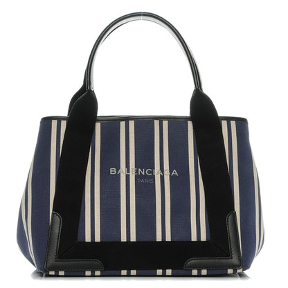 Balenciaga Canvas Striped S Navy Cabas Navy 1 of 7