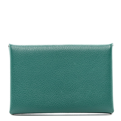 Hermes Evercolor Calvi Verso Card Case Malachite Bleu Atoll 1 of 8