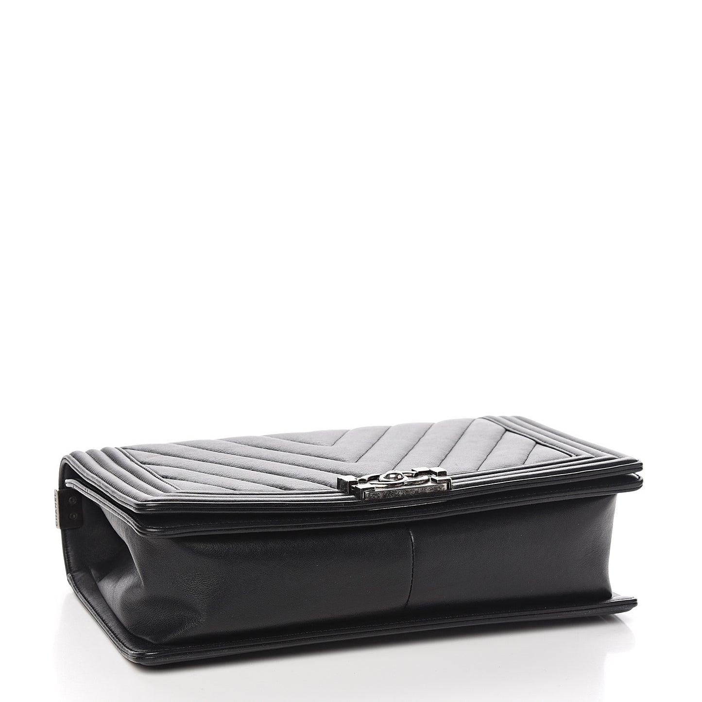 Calfskin Chevron Quilted New Medium Boy Flap Black