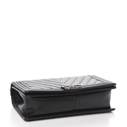 Chanel Calfskin Chevron Quilted New Medium Boy Flap Black 3 of 9