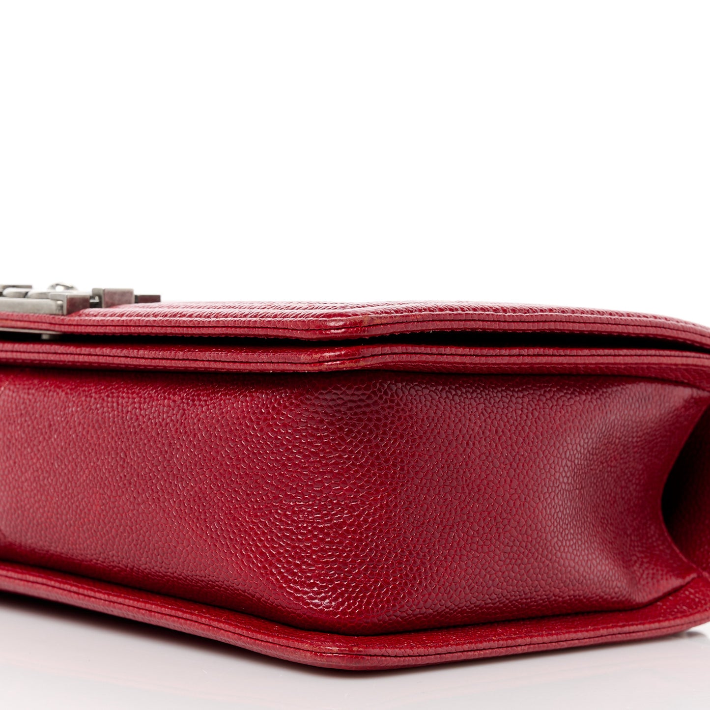 Caviar Quilted New Medium Boy Flap Dark Red