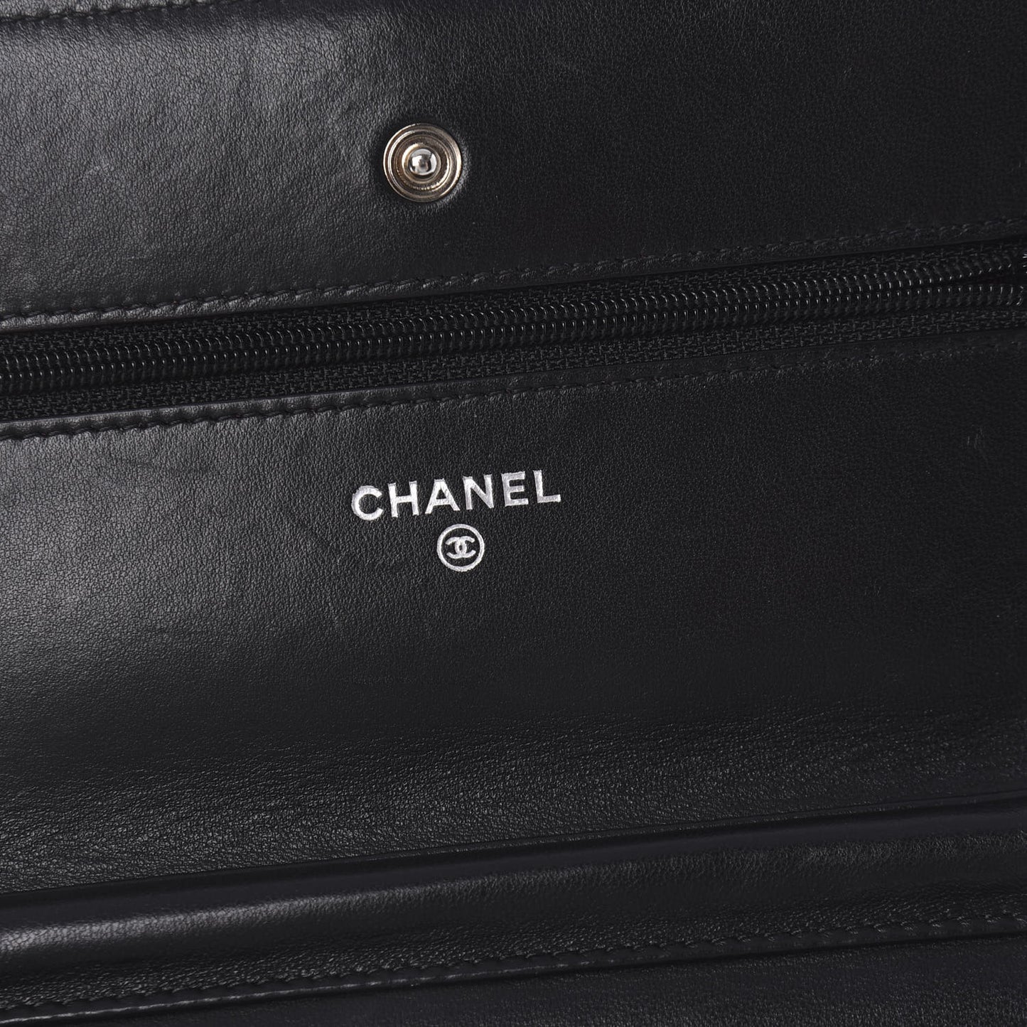 Lambskin Quilted Wallet On Chain WOC Black