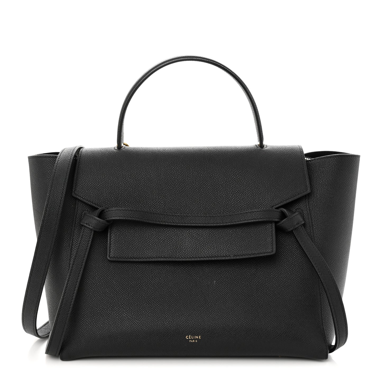 Grained Calfskin Mini Belt Bag Black