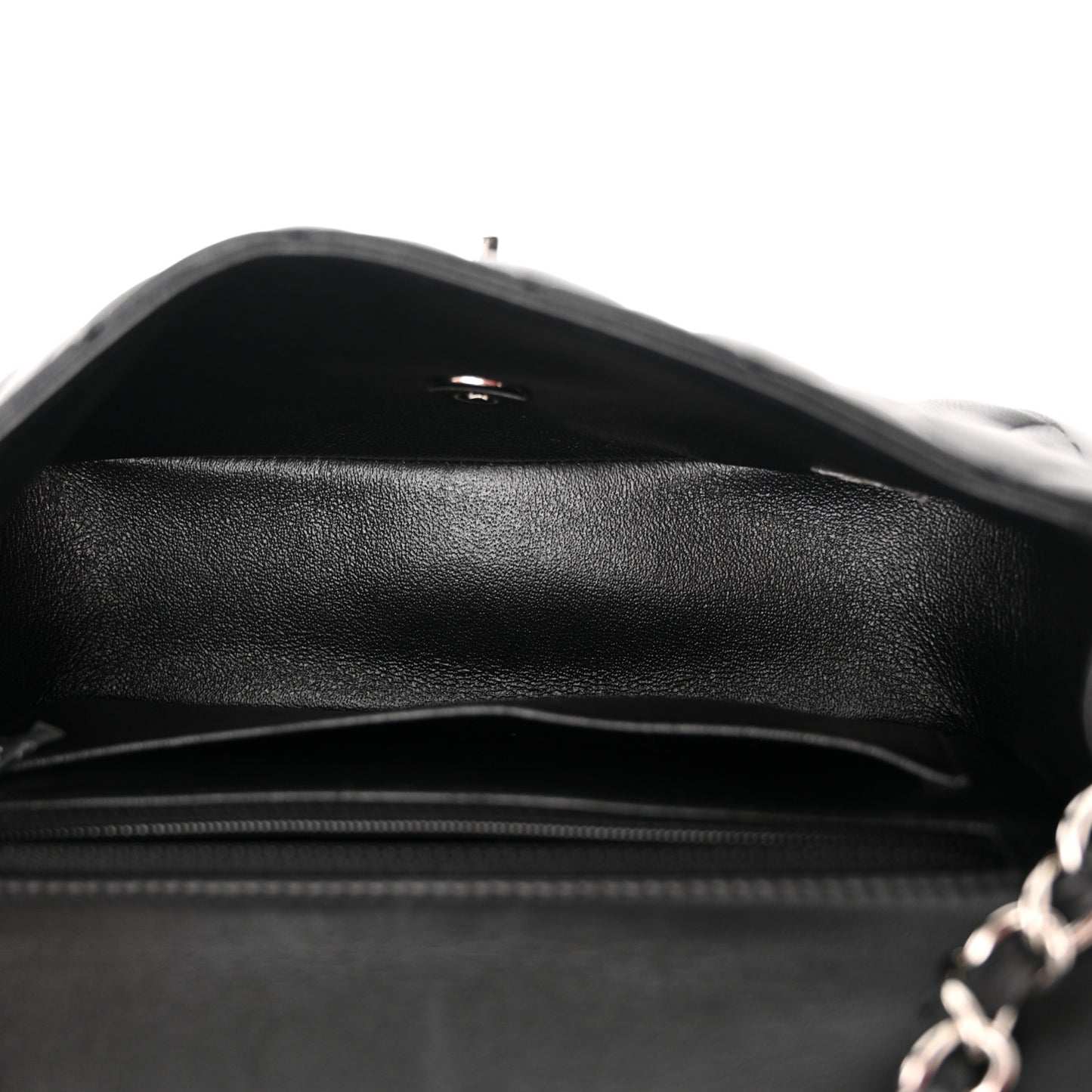 Lambskin Quilted Mini Rectangular Flap Black