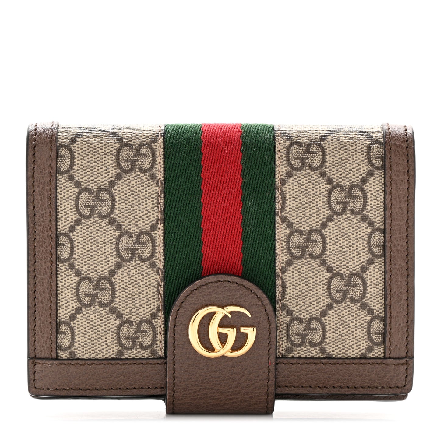 GG Supreme Monogram Web Ophidia Passport Case Beige New Acero