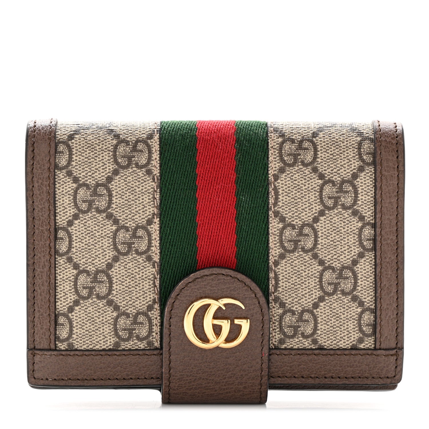 Gucci GG Supreme Monogram Web Ophidia Passport Case Beige New Acero 1 of 8