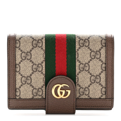 Gucci GG Supreme Monogram Web Ophidia Passport Case Beige New Acero 1 of 8