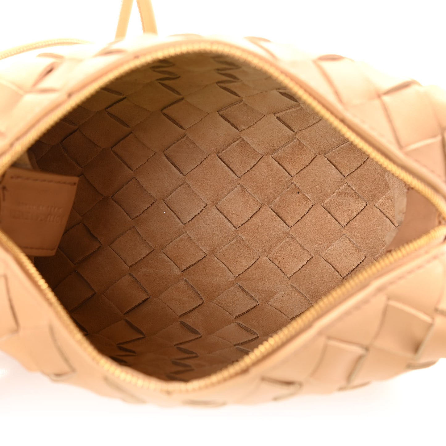 Nappa Intrecciato Mini Loop Camera Bag Almond