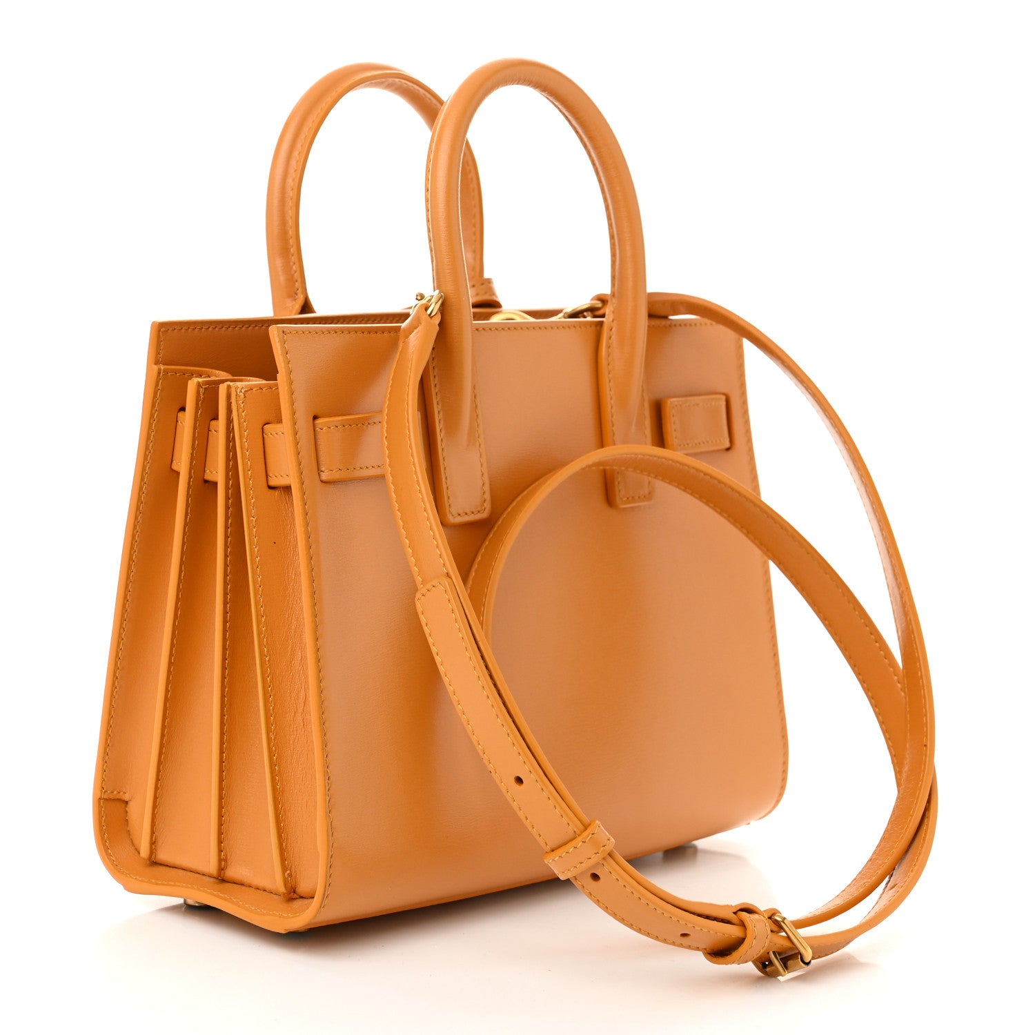 Saint Laurent Calfskin Nano Sac De Jour Mustard 3 of 11